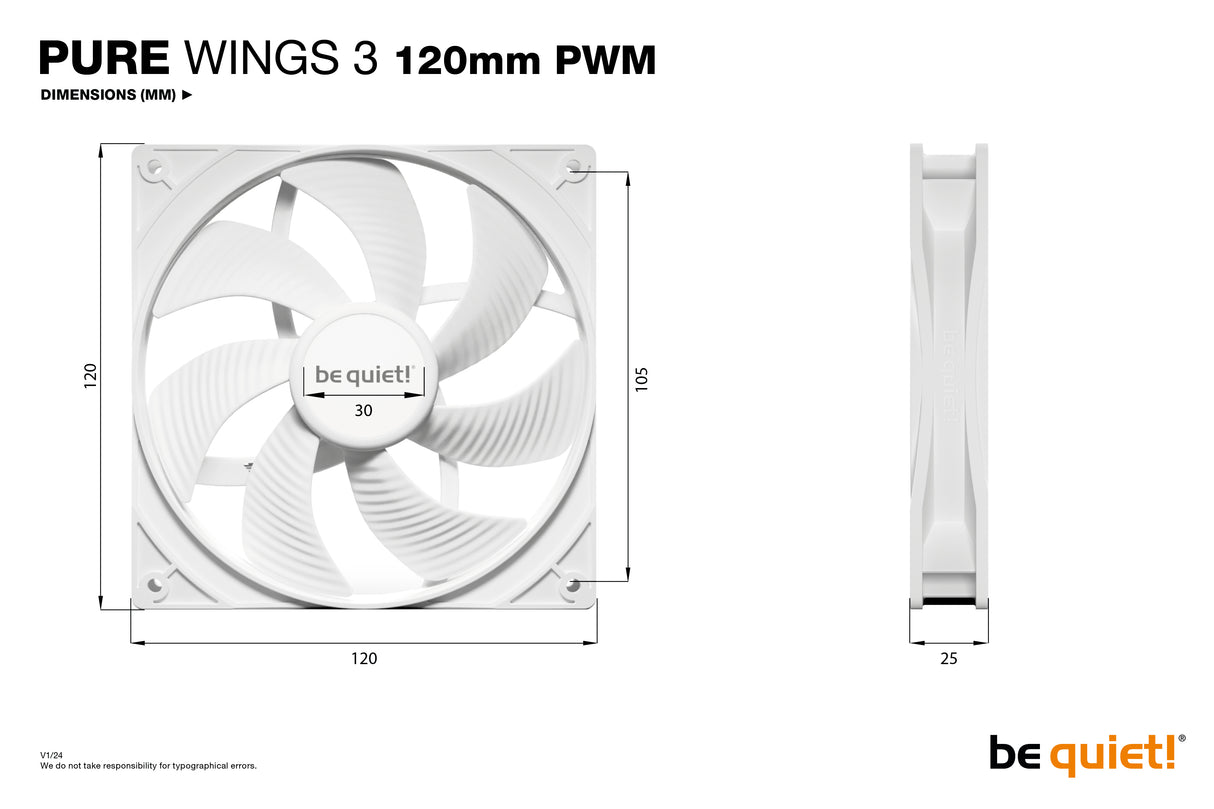 Pure Wings 3 120mm PWM White