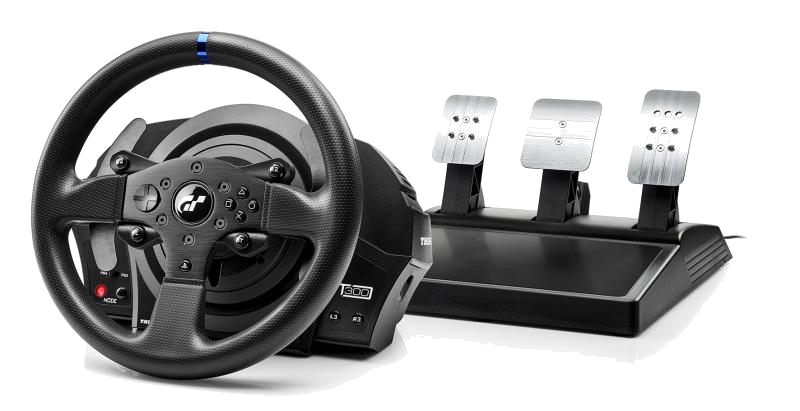 T300 RS GT Black Steering wheel + Pedals Analogue