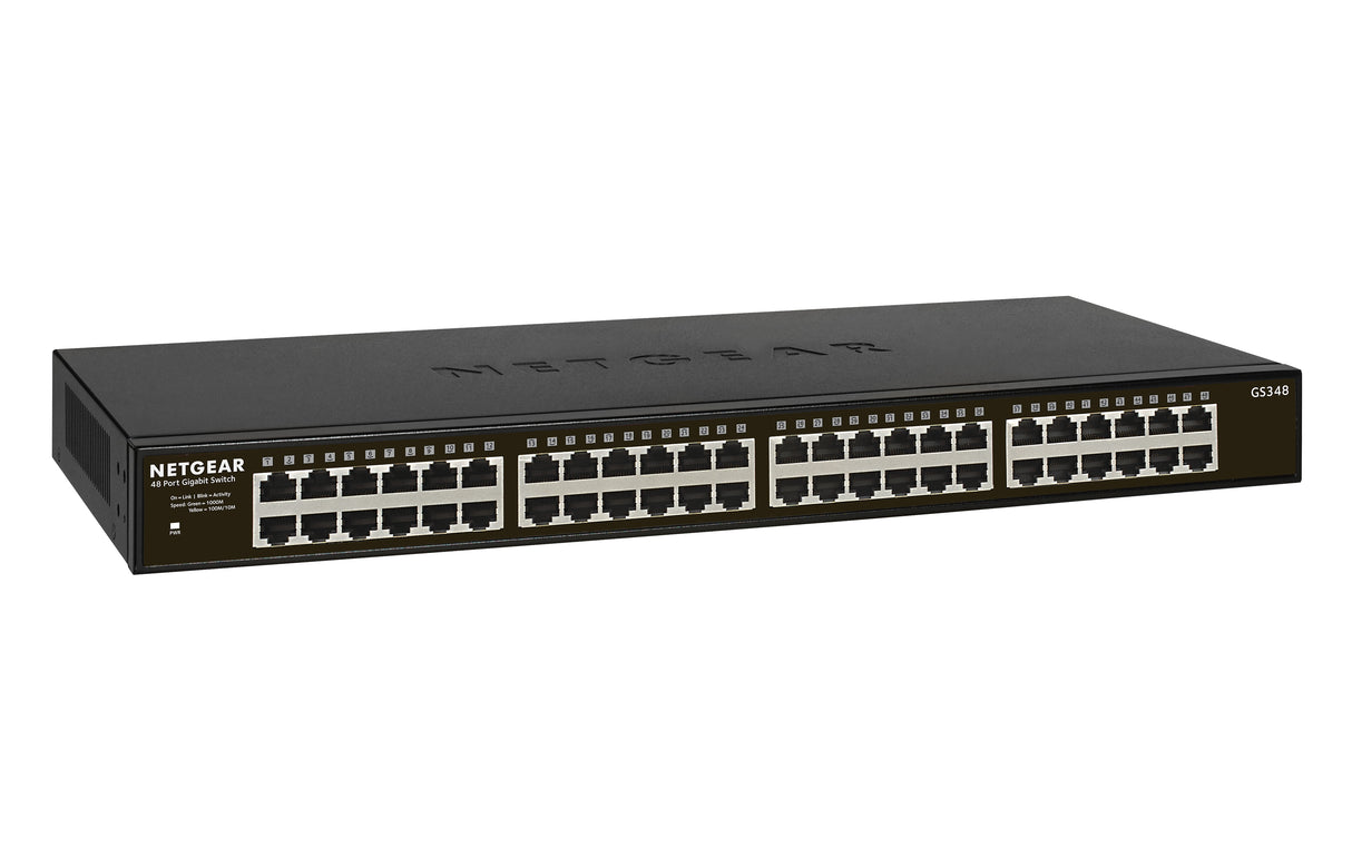 GS348 Unmanaged Gigabit Ethernet (10/100/1000) 1U Black