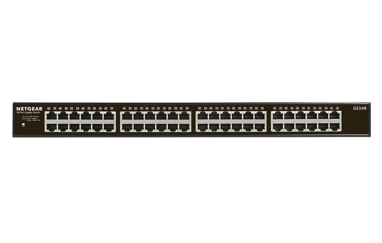 GS348 Unmanaged Gigabit Ethernet (10/100/1000) 1U Black