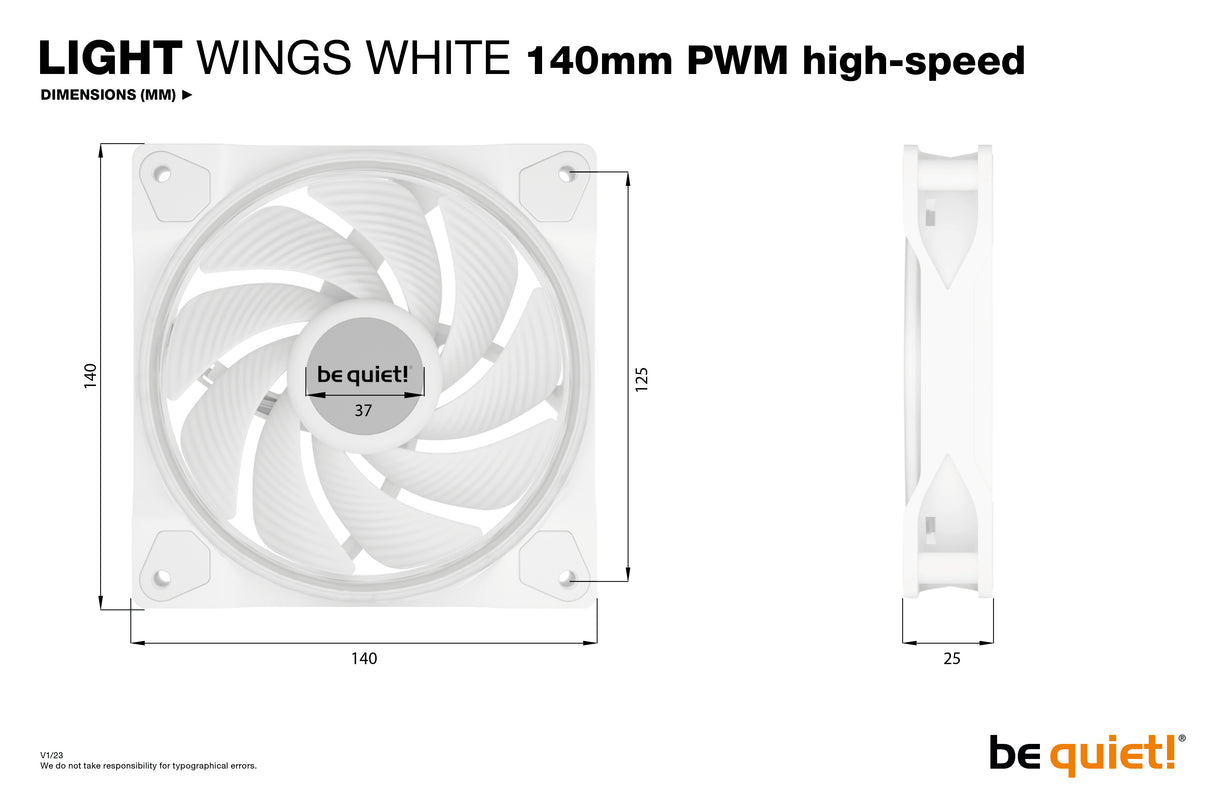 Light Wings White 140mm PWM high-speed 3 pc(s)