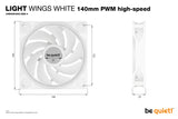 Light Wings White 140mm PWM high-speed 3 pc(s)