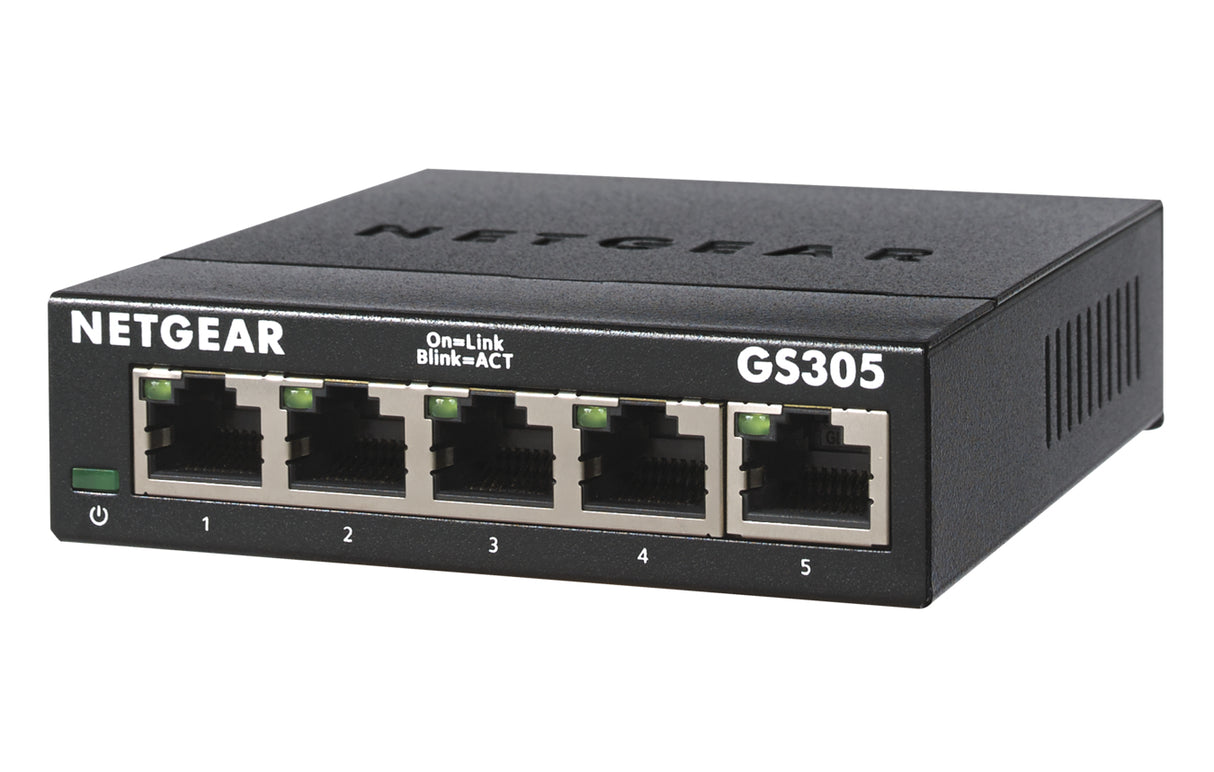 GS305 Unmanaged L2 Gigabit Ethernet (10/100/1000) Black