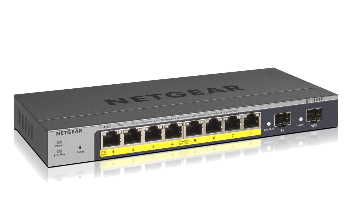 GS110TP Managed L2/L3/L4 Gigabit Ethernet (10/100/1000) Power over Ethernet (PoE) Grey