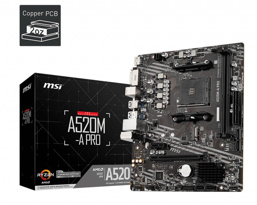 A520M-A PRO AMD A520 Socket AM4 micro ATX