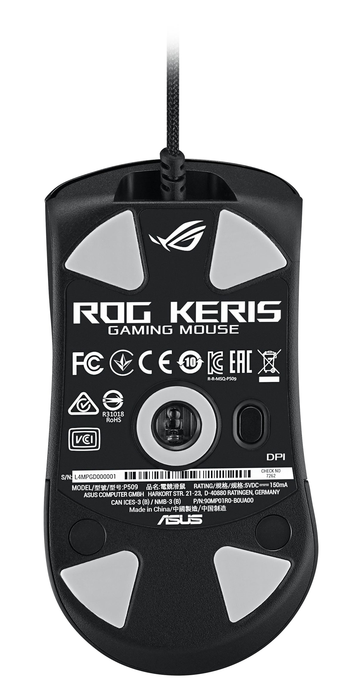 ROG Keris mouse Right-hand RF Wireless + USB Type-A 16000 DPI